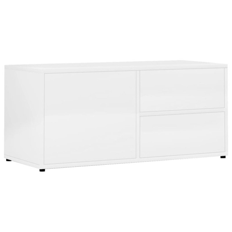 vidaXL TV skrinka, lesklá biela 80x34x36 cm, drevotrieska