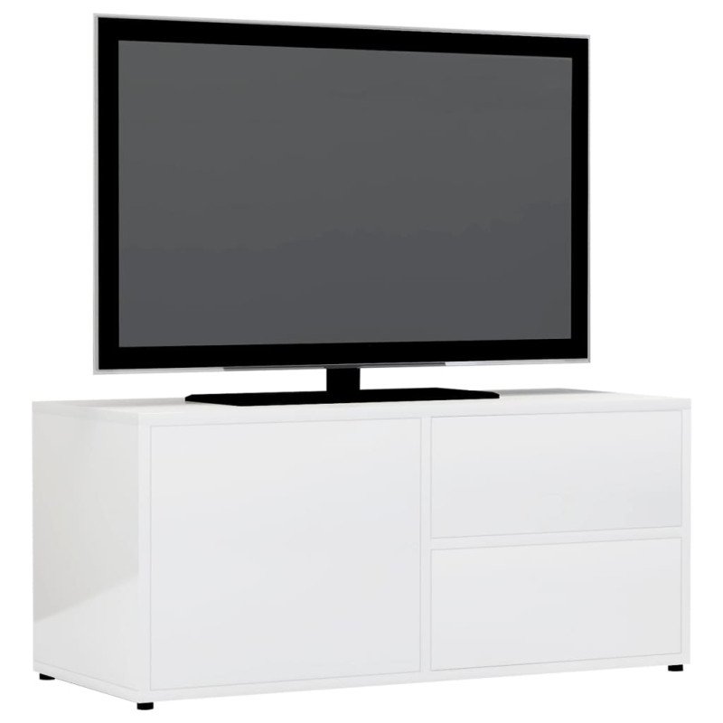 vidaXL TV skrinka, lesklá biela 80x34x36 cm, drevotrieska