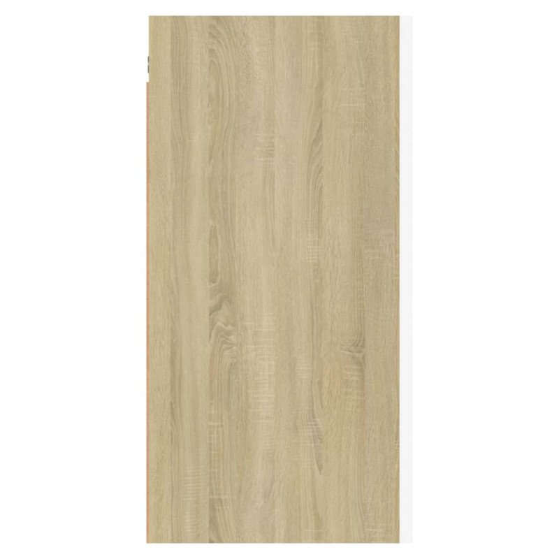 vidaXL TV skrinka, biela a dub sonoma 30,5x30x60 cm, kompozitné drevo