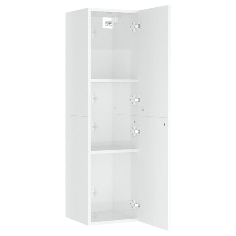 vidaXL TV skrinka, lesklá biela 30,5x30x110 cm, kompozitné drevo