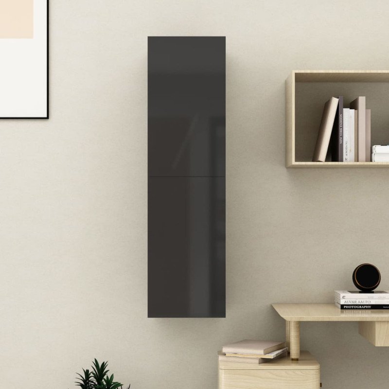vidaXL TV skrinka, lesklá čierna 30,5x30x110 cm, kompozitné drevo