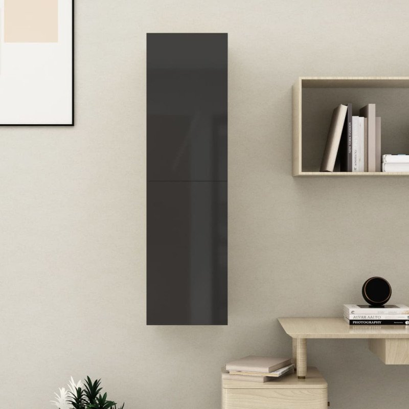 vidaXL TV skrinka, lesklá čierna 30,5x30x110 cm, kompozitné drevo