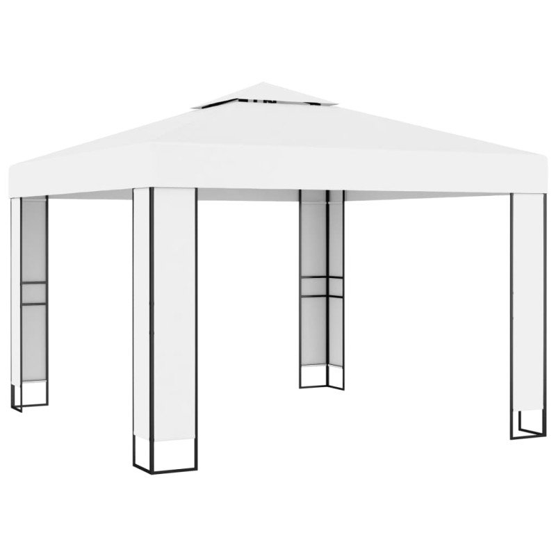 vidaXL Altánok s dvojitou strieškou 3x3 m, biely
