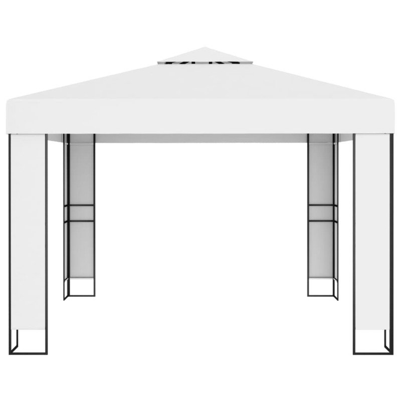 vidaXL Altánok s dvojitou strieškou 3x3 m, biely