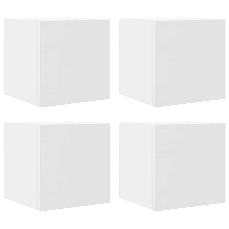 vidaXL Nástenné TV skrinky 4 ks biele 30,5x30x30 cm