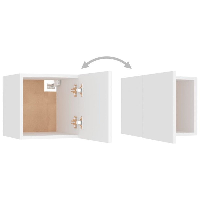 vidaXL Nástenné TV skrinky 4 ks biele 30,5x30x30 cm