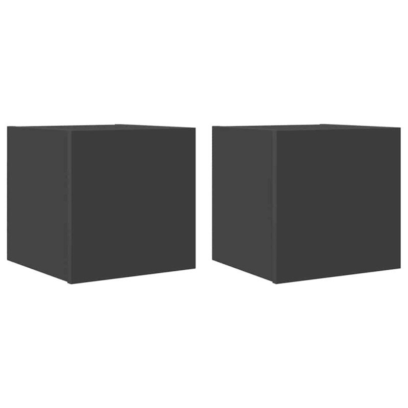 vidaXL Nástenné TV skrinky 2 ks sivé 30,5x30x30 cm