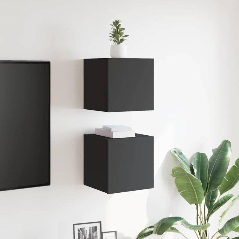 vidaXL Nástenné TV skrinky 2 ks sivé 30,5x30x30 cm