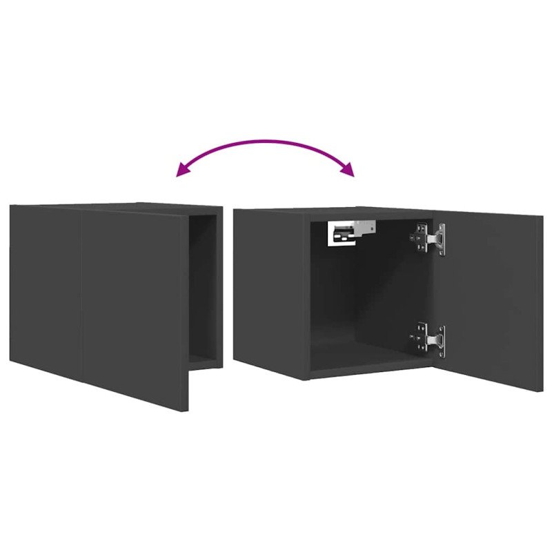 vidaXL Nástenné TV skrinky 2 ks sivé 30,5x30x30 cm