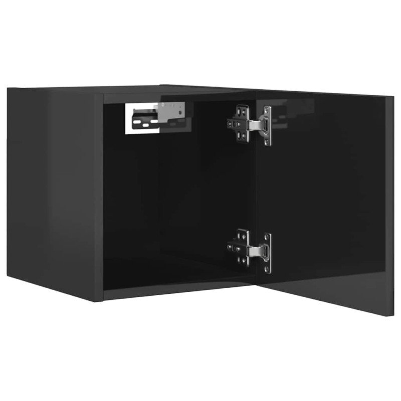 vidaXL Nástenné TV skrinky 2 ks lesklé sivé 30,5x30x30 cm