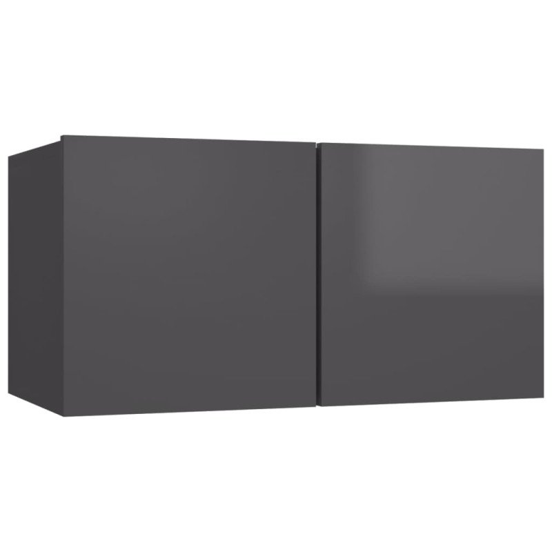 vidaXL Závesné skrinky 2 ks lesklé sivé 60x30x30 cm drevotrieska