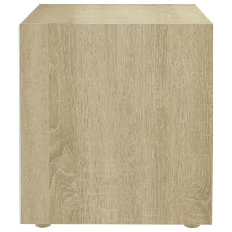 vidaXL TV skrinky 2 ks biele a dub sonoma 37x35x37 cm drevotrieska