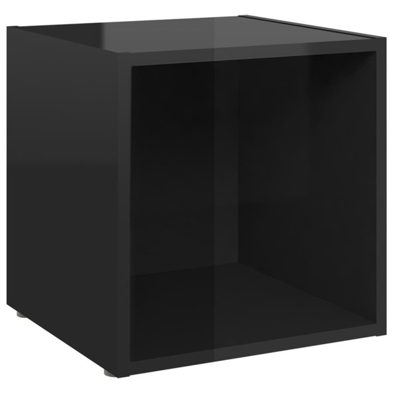 vidaXL TV skrinky 4 ks lesklé čierne 37x35x37 cm drevotrieska