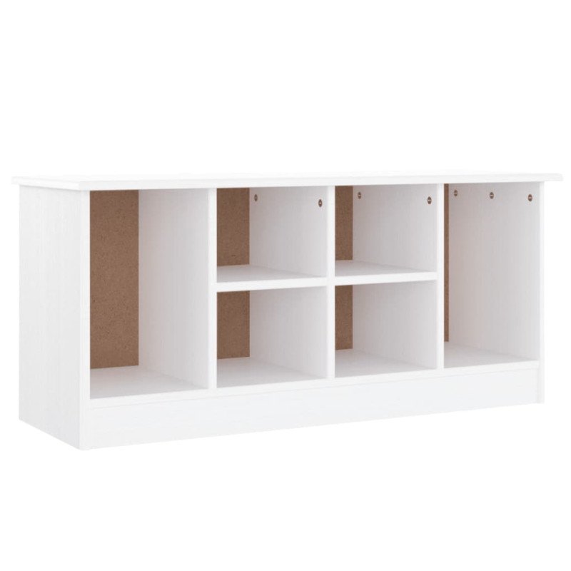 vidaXL Lavica na topánky ALTA biela 100x35x45 cm masívna borovica
