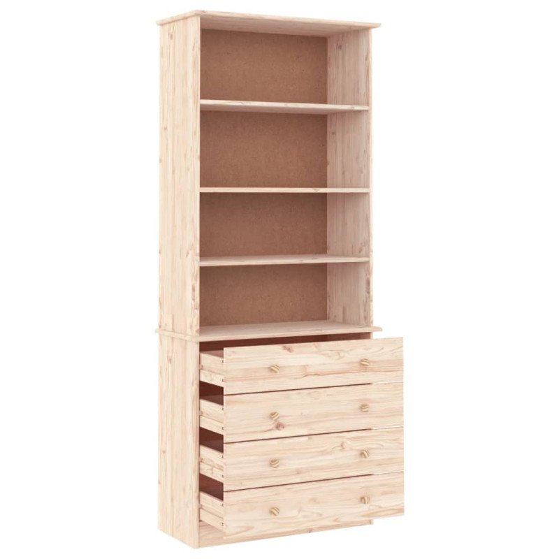 vidaXL Knižnica so zásuvkami ALTA 77x35x186,5 cm borovicový masív