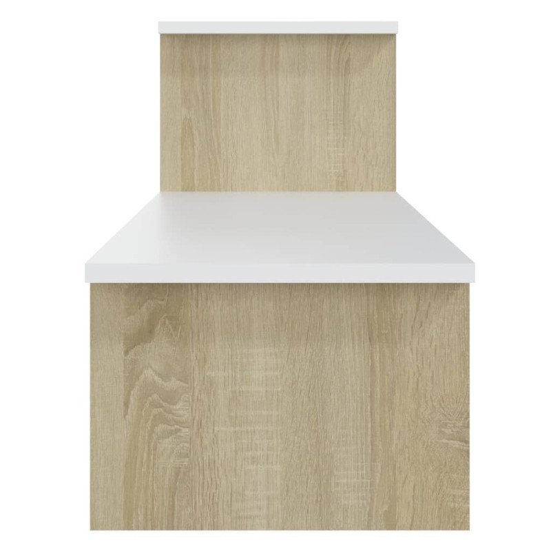 vidaXL TV skrinka biela a dub sonoma 180x30x43 cm drevotrieska