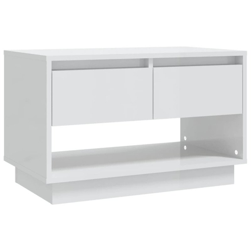 vidaXL TV skrinka lesklá biela 70x41x44 cm drevotrieska 