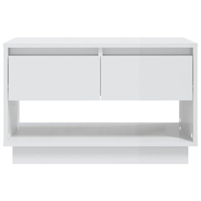 vidaXL TV skrinka lesklá biela 70x41x44 cm drevotrieska 