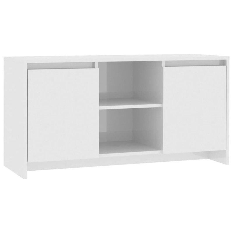 vidaXL TV skrinka lesklá biela 102x37,5x52,5 cm drevotrieska
