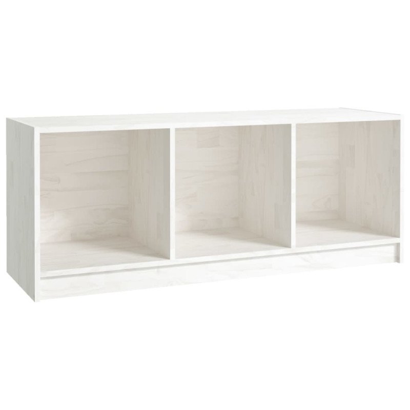vidaXL TV skrinka biela 104x33x41 cm borovicový masív