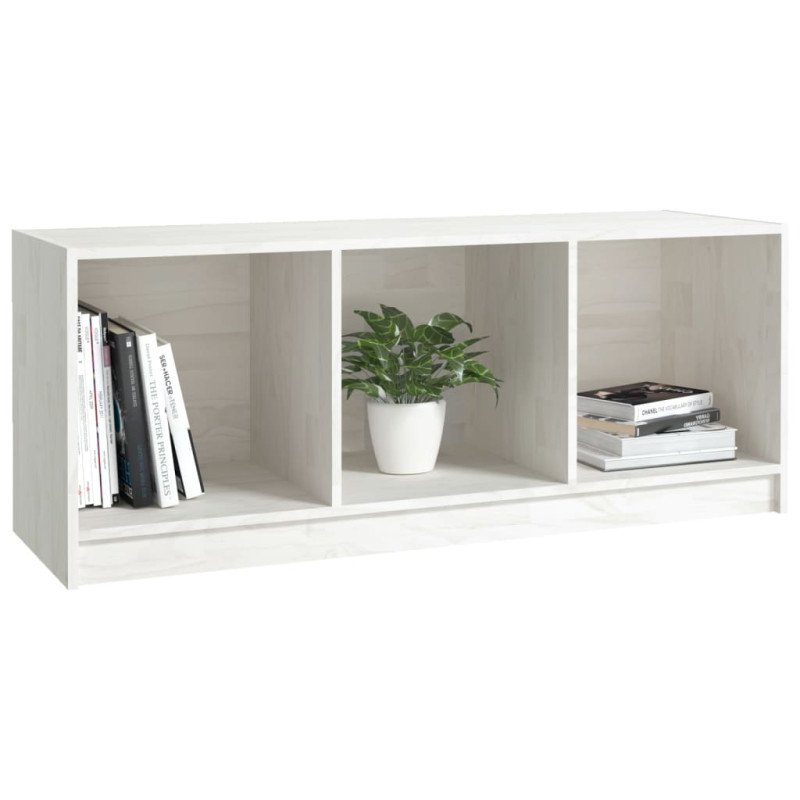 vidaXL TV skrinka biela 104x33x41 cm borovicový masív