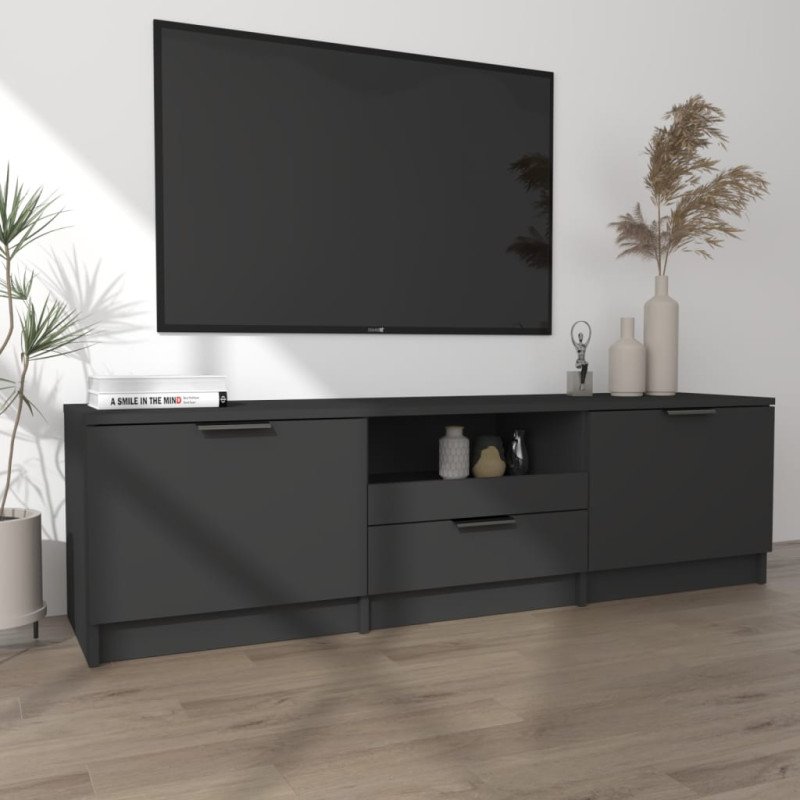 vidaXL TV stolík čierny 140x35x40 cm spracované drevo
