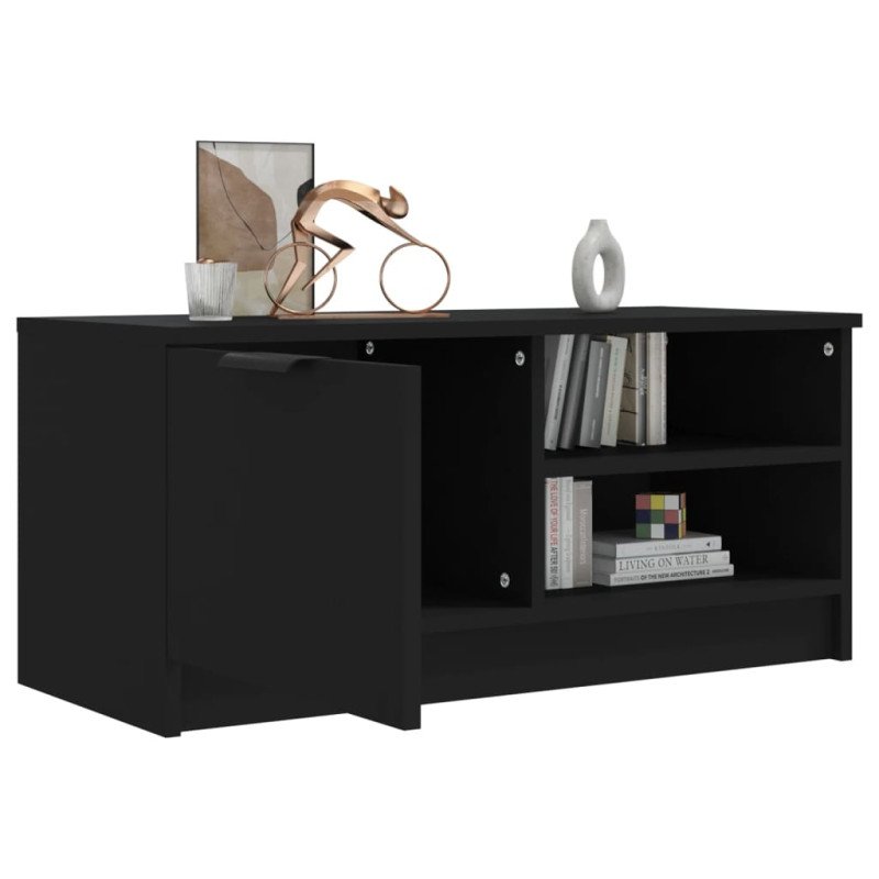 vidaXL TV stolík čierny 80x35x36,5 cm spracované drevo