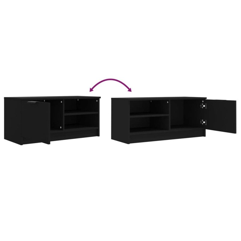 vidaXL TV stolík čierny 80x35x36,5 cm spracované drevo