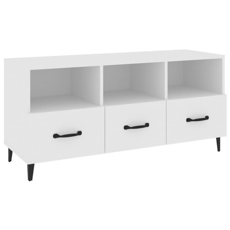 vidaXL TV stolík biely 102x35x50 cm spracované drevo