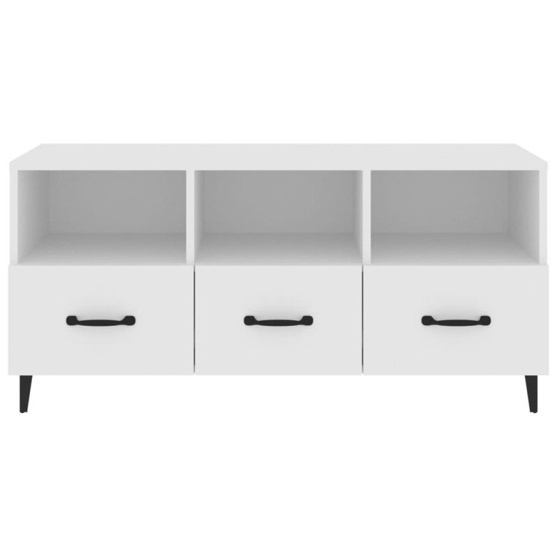 vidaXL TV stolík biely 102x35x50 cm spracované drevo