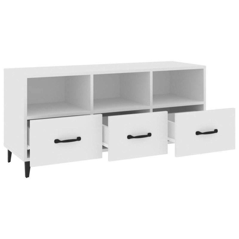 vidaXL TV stolík biely 102x35x50 cm spracované drevo