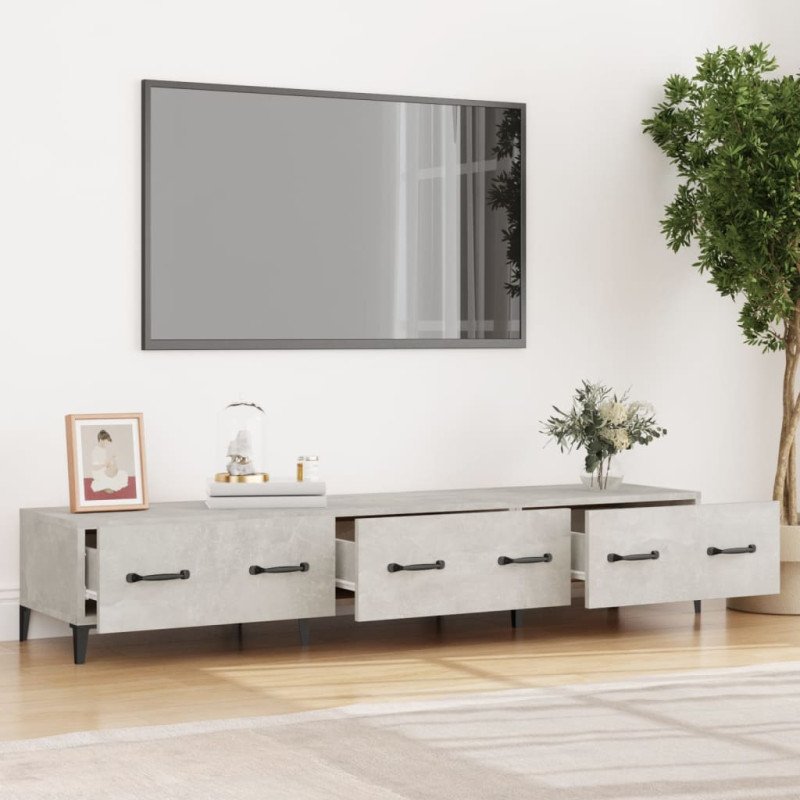 vidaXL TV stolík betónovo sivý 150x34,5x30 cm spracované drevo