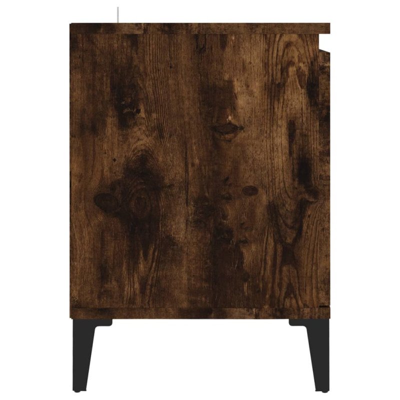 vidaXL TV stolík s kovovými nohami údený dub 103,5x35x50 cm