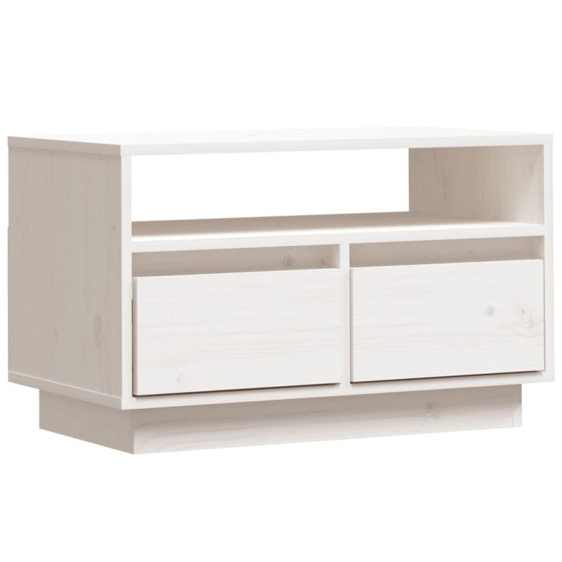 vidaXL TV skrinka biela 60x35x37 cm masívna borovica