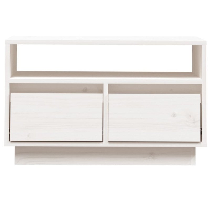 vidaXL TV skrinka biela 60x35x37 cm masívna borovica