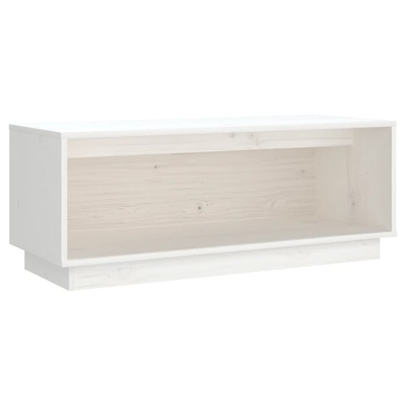 vidaXL TV skrinka biela 90x35x35 cm masívna borovica