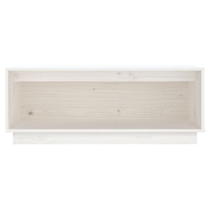 vidaXL TV skrinka biela 90x35x35 cm masívna borovica