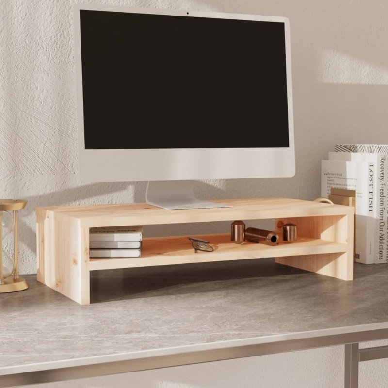vidaXL Stojan na monitor 50x24x13 cm masívna borovica