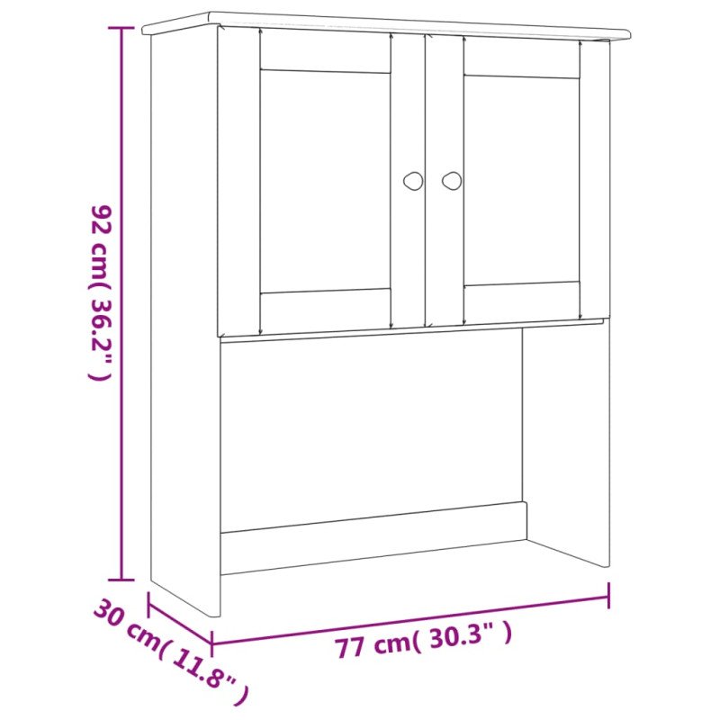 vidaXL Vrchná časť šatníka ALTA 77x30x92 cm masívna borovica