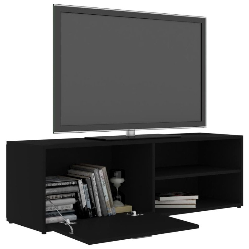 vidaXL TV skrinka, čierna 120x34x37 cm, drevotrieska
