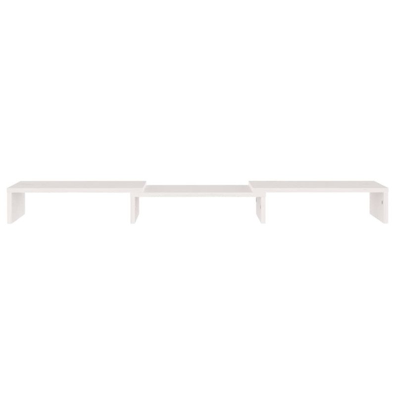 vidaXL Stojan na monitor biely 80x24x10,5 cm masívna borovica