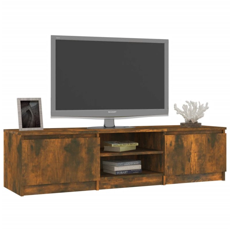 vidaXL TV skrinka dymový dub 140x40x35,5 cm spracované drevo
