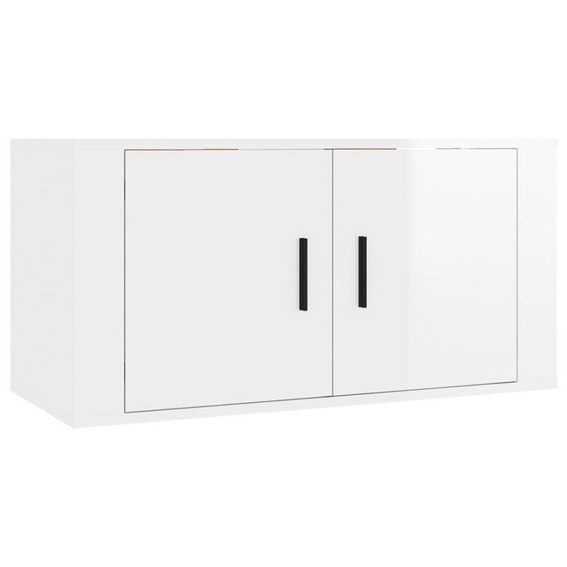 vidaXL Nástenná TV skrinka lesklá biela 80x34,5x40 cm