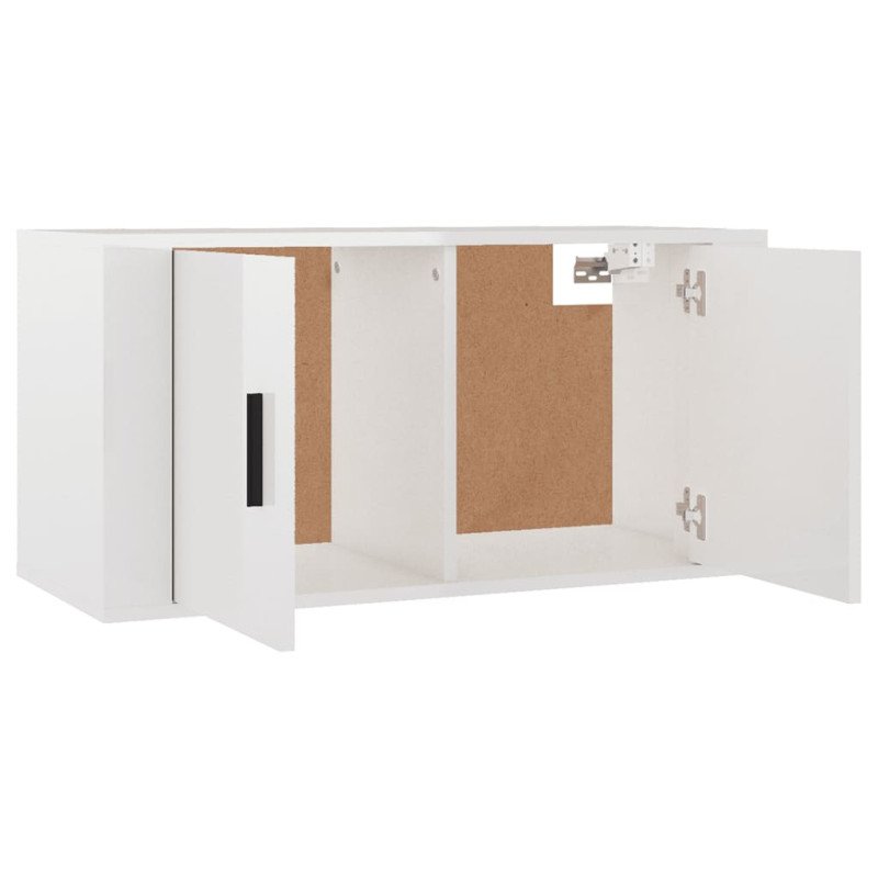 vidaXL Nástenná TV skrinka lesklá biela 80x34,5x40 cm
