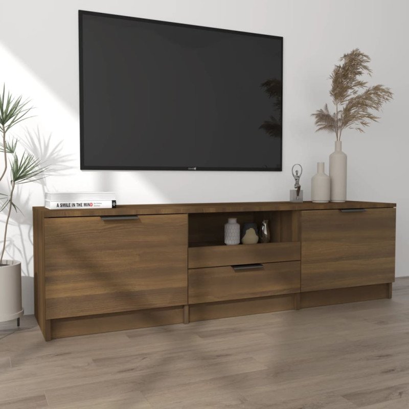 vidaXL TV skrinka hnedý dub 140x35x40 cm spracované drevo