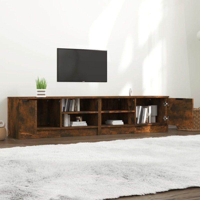 vidaXL TV stolíky 2 ks dymový dub 80x35x36,5 cm spracované drevo