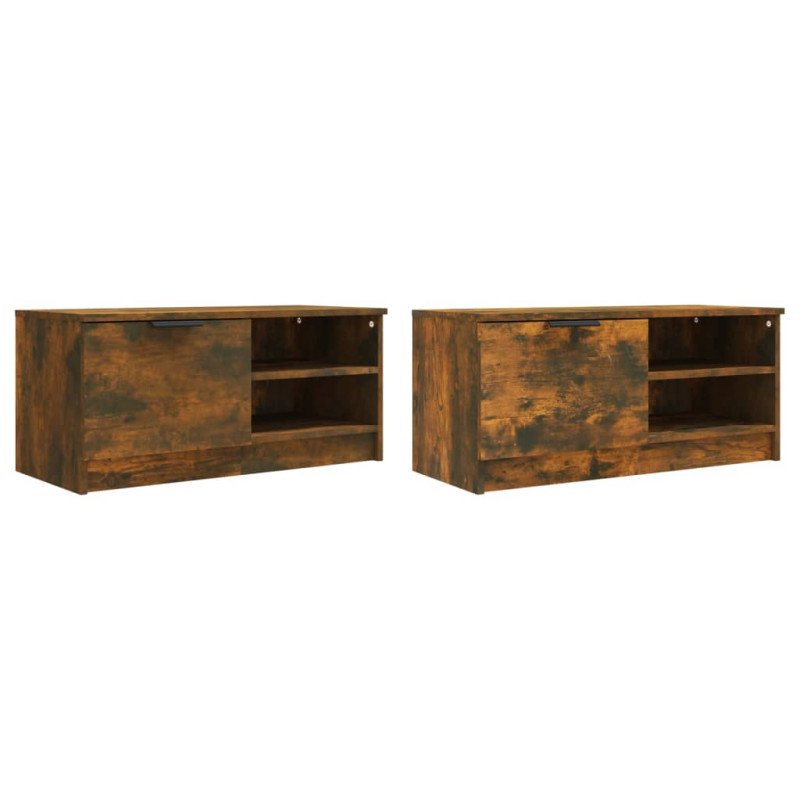 vidaXL TV stolíky 2 ks dymový dub 80x35x36,5 cm spracované drevo