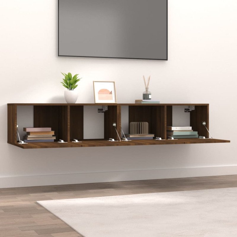vidaXL TV stolíky 2 ks hnedý dub 80x30x30 cm spracované drevo