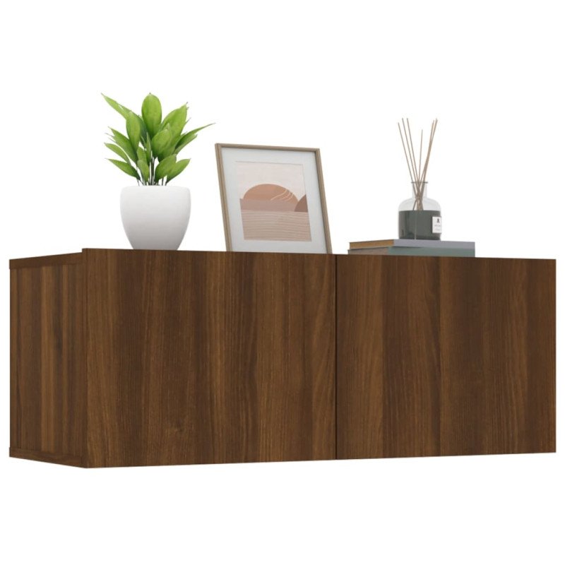 vidaXL TV stolíky 2 ks hnedý dub 80x30x30 cm spracované drevo