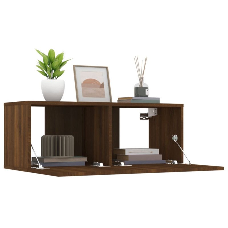 vidaXL TV stolíky 2 ks hnedý dub 80x30x30 cm spracované drevo